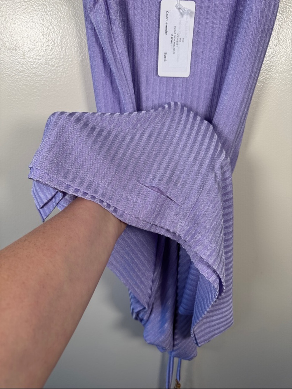 jade Johnny Was Lavender Ribbed Tank Maxi Dress NWT Sz Small *Damaged* - Picture 8 of 8